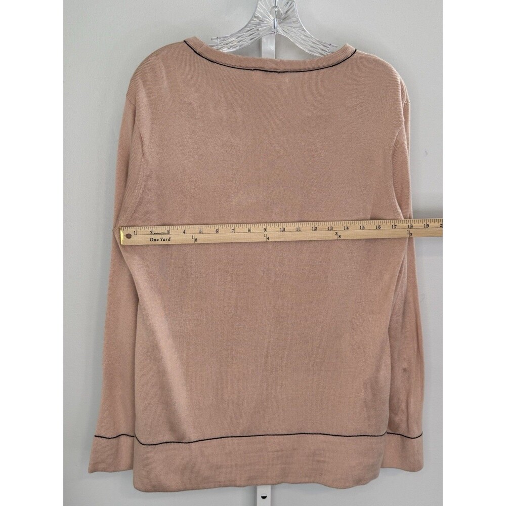Calvin Klein Women’s Sweater L Pink Long Sleeve Pullover Top Lightweight Knit - Picture 6 of 8